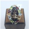 Image 1 : $220 Silver Smokey Quartz And Peridot Etc..(8.8ct) Ring