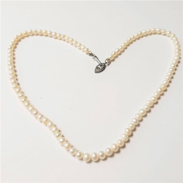 $100 Silver Fresh Water Pearl 16  Necklace