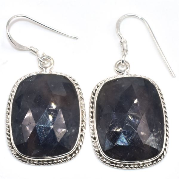 $360 Silver Sapphire(28.5ct) Earrings