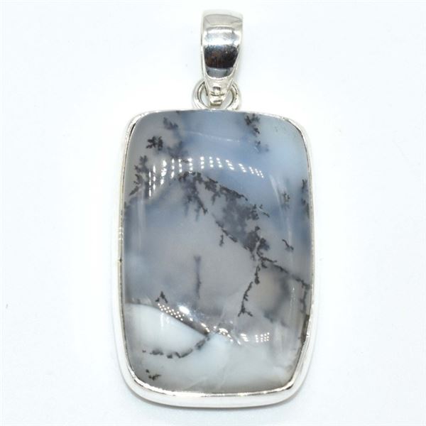 $400 Silver Dendritic Opal(22.6ct) Pendant