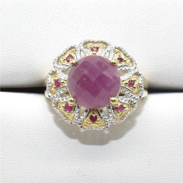 $300 Gold plated Sil Ruby(5.4ct) Ring