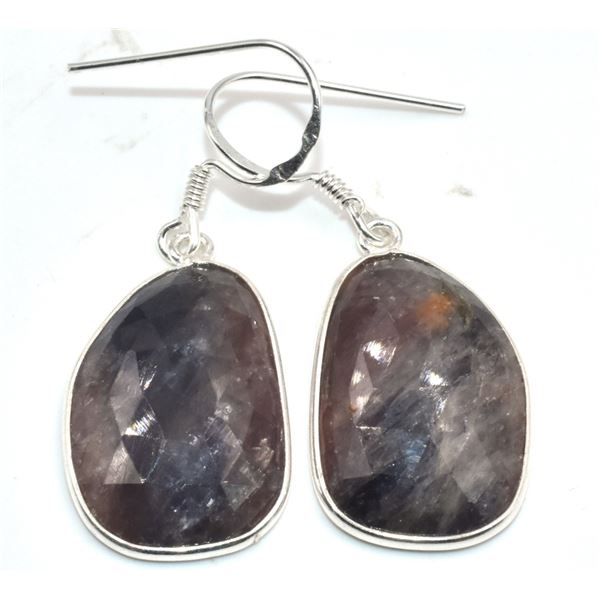 $240 Silver Sapphire(18.15ct) Earrings