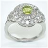 Image 2 : $220 Silver Peridot Cz(1.8ct) Ring