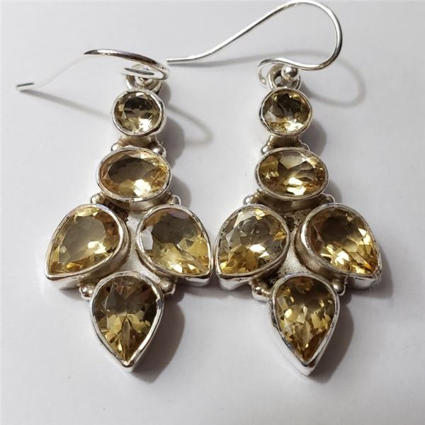 $360 Silver Citrine Earrings