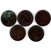 Image 2 : Canada 1 Cent Lot of 5 dates, all VF