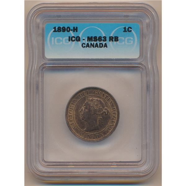 Canada 1 Cent 1890H ICG MS63RB