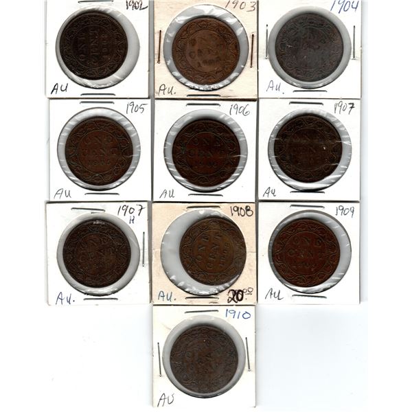 Complete Set of 1 Cent Edward VII, AU