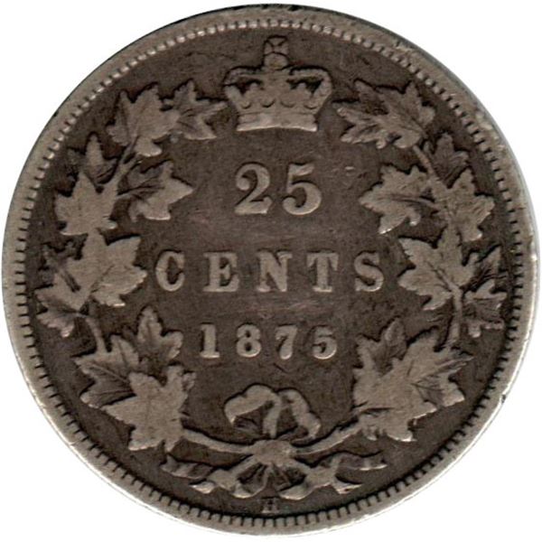 Canada 25 Cents 1875H VG