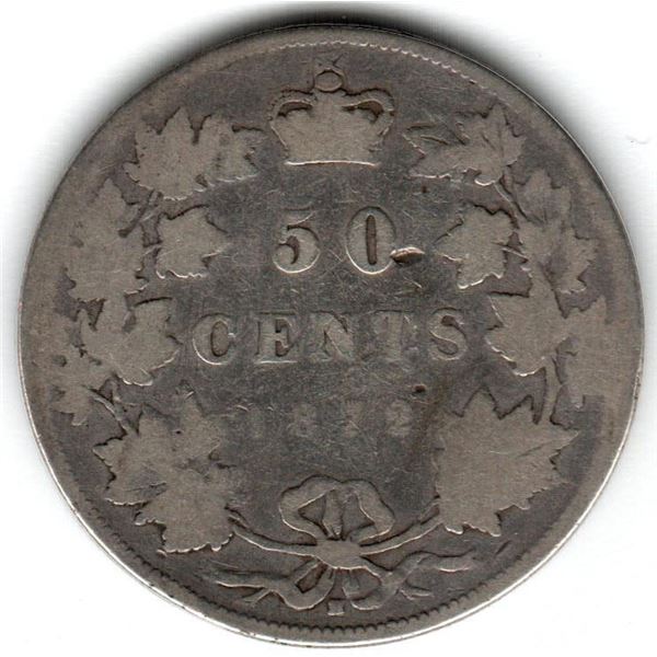Canada 50 Cents 1872H Inverted A/V Variety G4