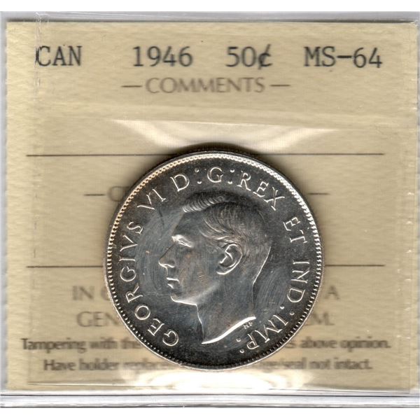 Canada 50 Cents 1946 ICCS MS64