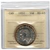 Image 1 : Canada 50 Cents 1952 ICCS MS65