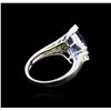 Image 3 : 14KT White Gold 3.70 ctw Tanzanite and Diamond Ring