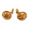 Image 2 : Chanel Gold CC Disc Earrings