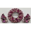 Image 1 : 3 TONE PINK SHERMAN PIN WITH CLIP ON EARRINGS