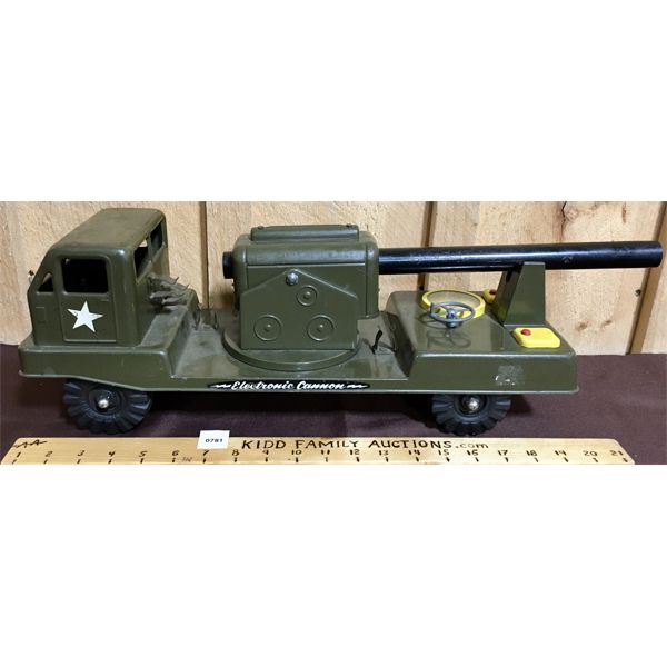 NYLINT PRESSED STEEL  BATTERY OPERATED MILITARY TRUCK - 22IN