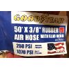 Image 2 : GOODYEAR 50' X 3/8" RUBBER AIR HOSE WITH GLAD HAND - AS NEW