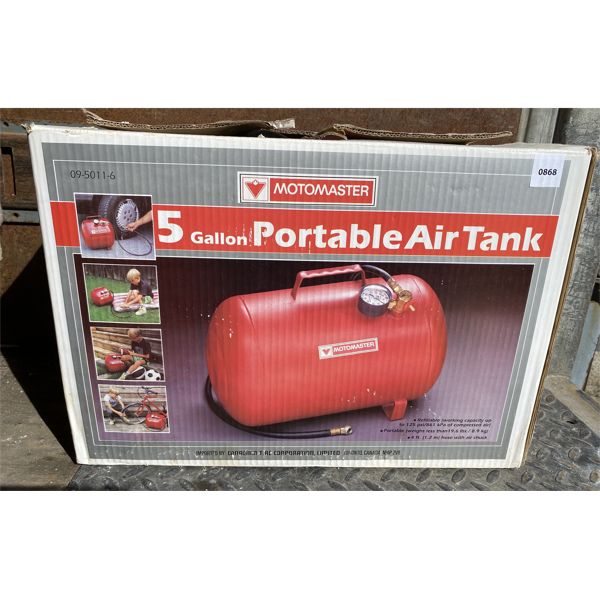 MOTO MASTER 5 GAL PORTABLE AIR TANK IN ORIG BOX