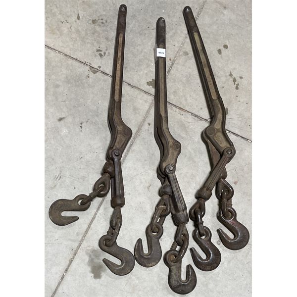 LOT OF 3 - CHAIN BINDERS W/ SWIVEL HOOKS