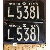 Image 1 : PAIR OF 1950 ONTARIO LICENSE PLATES