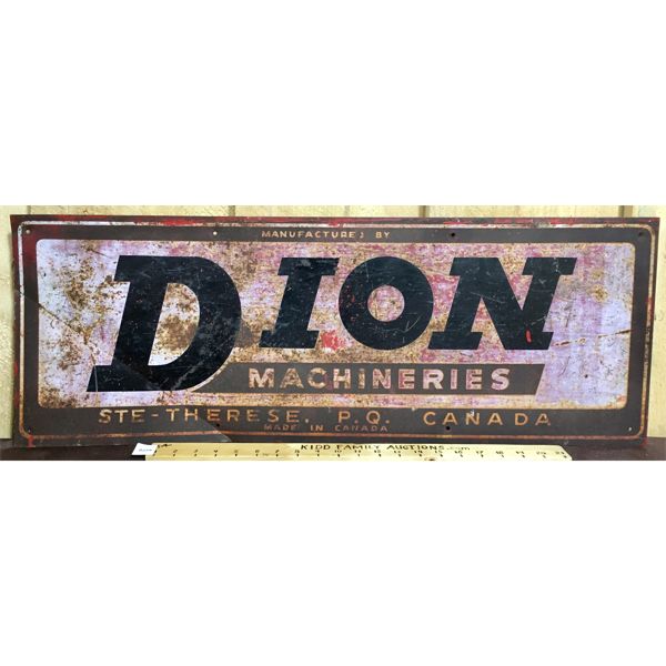 Dion Sign DION MACHINERY SINGLE SIDED METAL SIGN - 32.5IN X 12IN