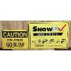 Image 1 : LOT OF 2 - CAUTION AND SNOW-EX METAL SIGNS - LARGEST 20IN X 14IN