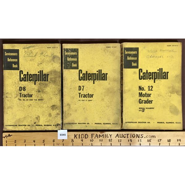 LOT OF 3 - CATERPILLAR SERVICEMEN'S REFERENCE BOOKS