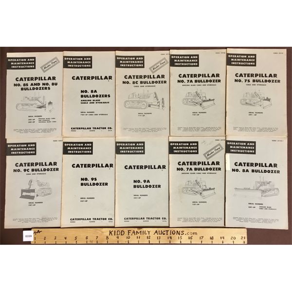 LOT OF 10 - CATERPILLAR OPERATION AND MAINTENANCE INSTRUCTION BOOKLETS