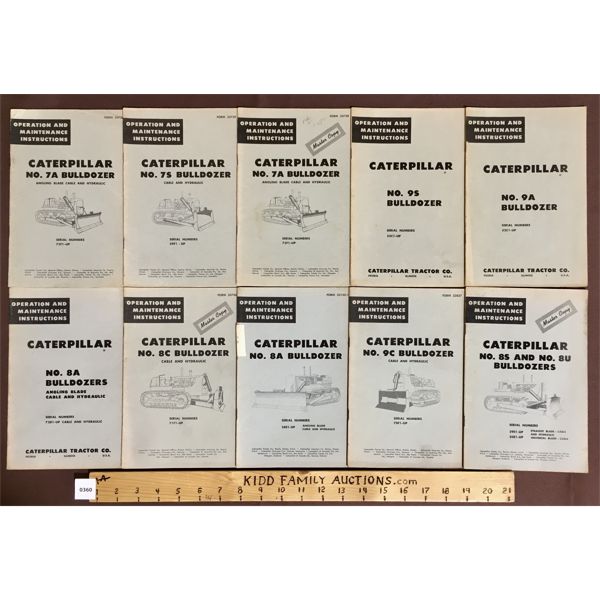 LOT OF 10 - CATERPILLAR OPERATION AND MAINTENANCE INSTRUCTION BOOKLETS