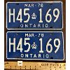 Image 1 : PAIR OF 1978 ONTARIO LICENSE PLATES