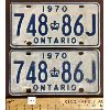 Image 1 : PAIR OF 1970 ONTARIO LICENSE PLATES