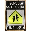 Image 1 : SCHOOL SAFETY ZONE METAL SIGN - 23.5 x 35.5in