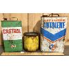 Image 2 : LOT OF 3 - B/A, CASTROL AND SHELL MOTOR OIL CANS 