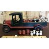 Image 2 : LARGE WOOD AND METAL DECORATIVE MILK TRUCK - 9.5 x 11 x 25in