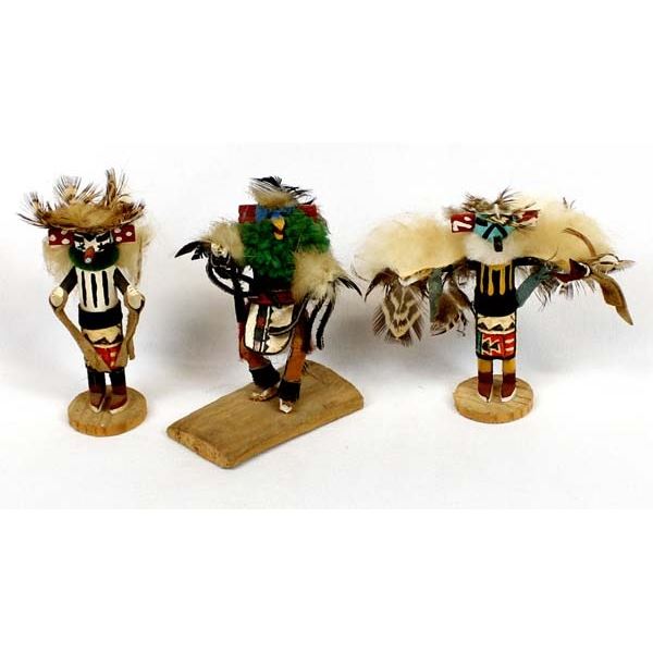 3 Vintage Native American Navajo Kachinas