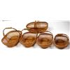 Image 8 : 5 Graduated Chinese Bamboo Baskets