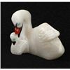 Image 1 : Zuni White Alabaster Swan & Cygnet Fetish