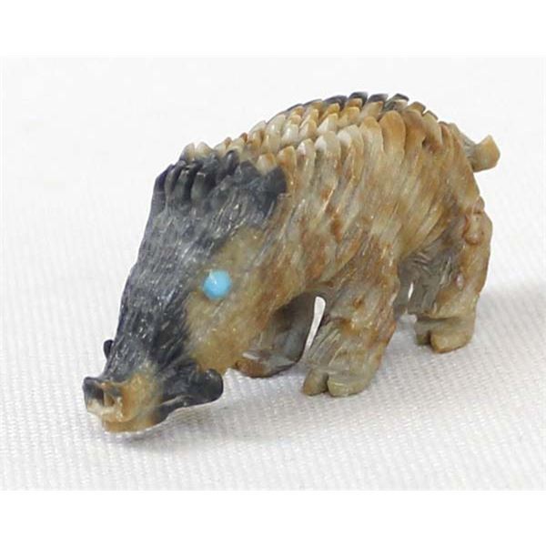 Zuni Picasso Marble Javelina Fetish, B. Laselute
