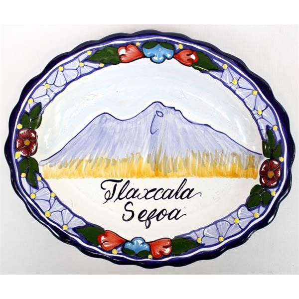 Tlaxcala Mexico Glazed Pottery Plate by Del Angel