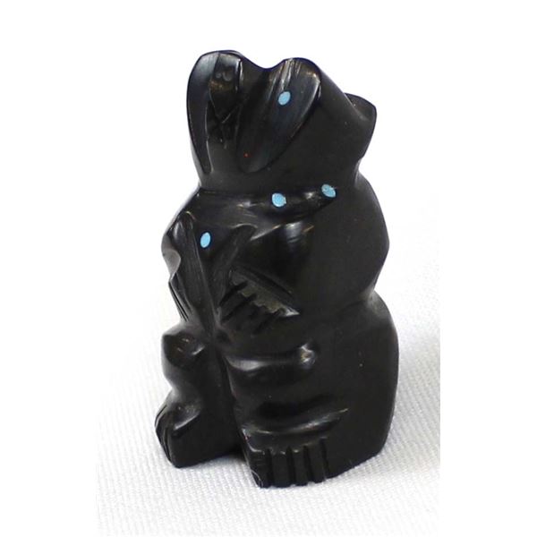 Zuni Carved Jet Bear Fetish by Alex Tsethlikai