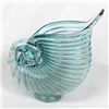 Image 1 : Blue Art Glass Nautilus Shell Vase