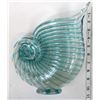 Image 8 : Blue Art Glass Nautilus Shell Vase