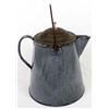 Image 4 : Antique Gray Graniteware Lidded Coffee Pot