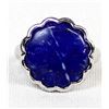 Image 2 : Sterling Silver & Lapis Ring, Size 7.25