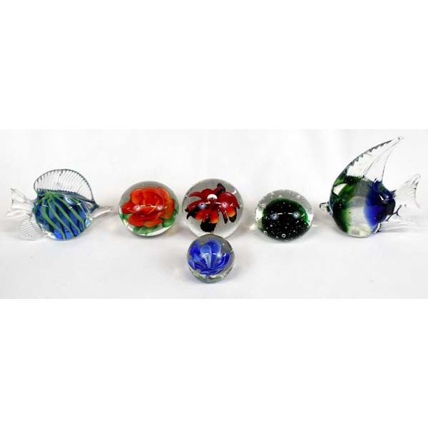 6 Glass Paperweights