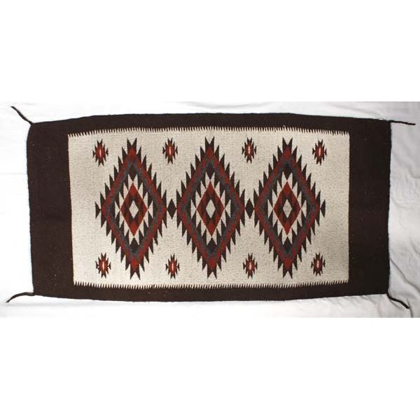 Old Mexican Serrated Diamond Textile Rug