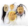 Image 6 : 3 African Carved Wood Masks & 1 Gourd Mask