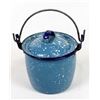 Image 1 : Vintage Blue & White Splatter Graniteware Pot