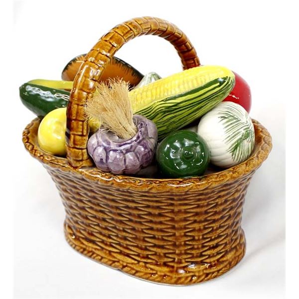 Arias Ceramic Pottery Basketful of Vegetables