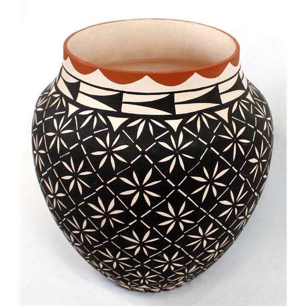 1990 Acoma Eye Dazzler Pottery Bowl by C. Garcia