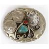 Image 1 : Vintage Native American Sterling Turquoise Buckle